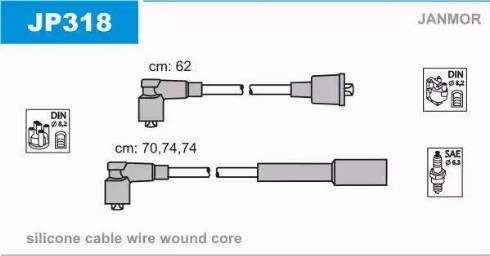 Janmor JP318 - Комплект проводов зажигания unicars.by