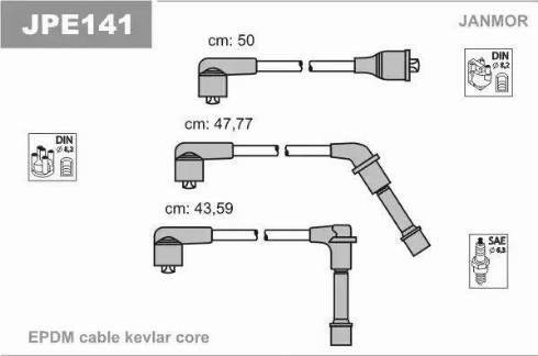 Janmor JPE141 - Комплект проводов зажигания unicars.by