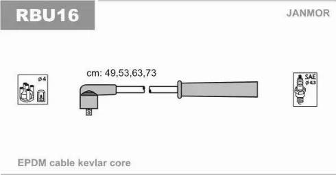 Janmor RBU16 - Комплект проводов зажигания unicars.by