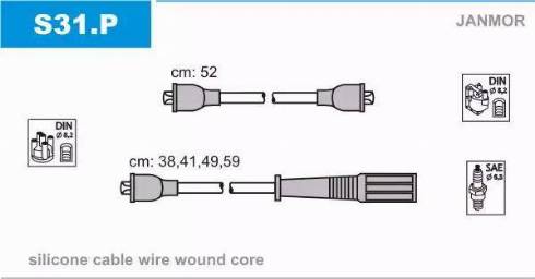 Janmor S31.P - Комплект проводов зажигания unicars.by