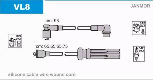 Janmor VL8 - Комплект проводов зажигания unicars.by