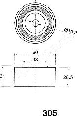 Japanparts BE-305 - Натяжитель, ремень ГРМ unicars.by