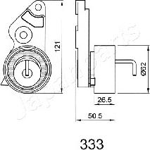 Japanparts BE-333 - Натяжитель, ремень ГРМ unicars.by