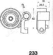 Japanparts BE-233 - Натяжитель, ремень ГРМ unicars.by