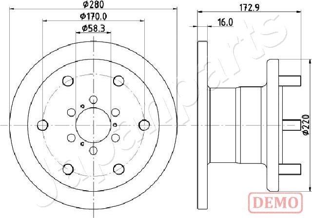 Japanparts DI-0255C - Тормозной диск unicars.by