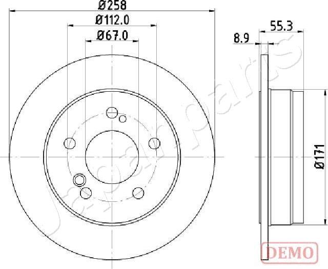 Japanparts DP-0504C - Тормозной диск unicars.by