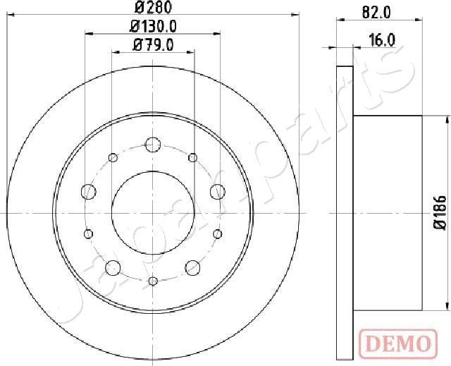 Japanparts DP-0611C - Тормозной диск unicars.by