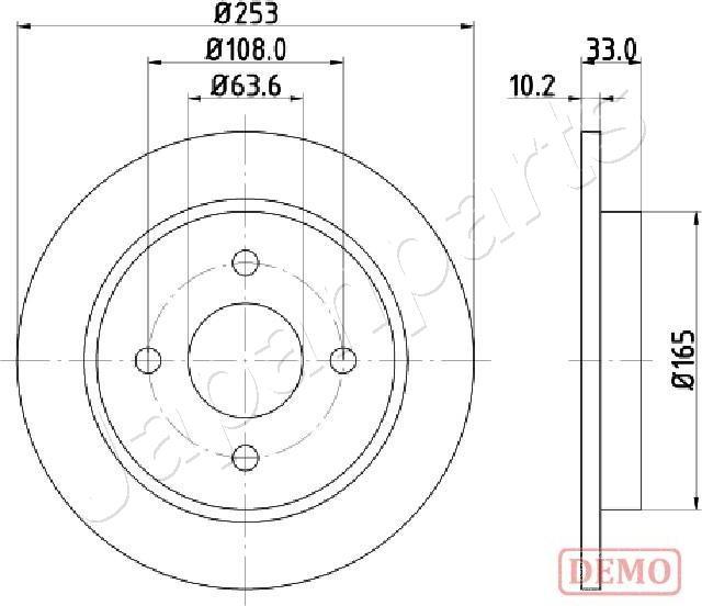 Japanparts DP-0303C - Тормозной диск unicars.by