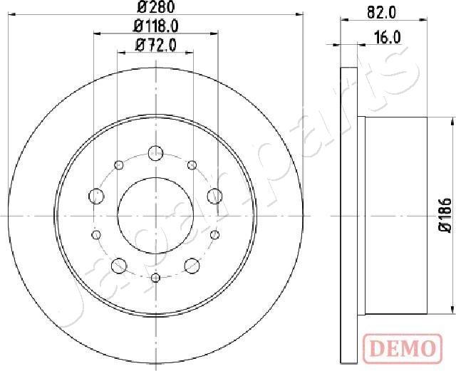 Japanparts DP-0216C - Тормозной диск unicars.by