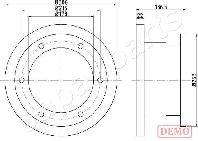 Japanparts DP-0224C - Тормозной диск unicars.by