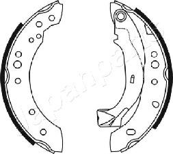 Japanparts GF-0226AF - Комплект тормозных колодок, барабанные unicars.by