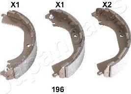 Japanparts GF-196AF - Комплект тормозных колодок, барабанные unicars.by