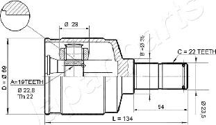 Japanparts GI-W21 - Шарнирный комплект, ШРУС, приводной вал unicars.by