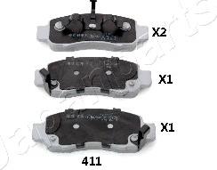 Japanparts PA-411AF - Тормозные колодки, дисковые, комплект unicars.by