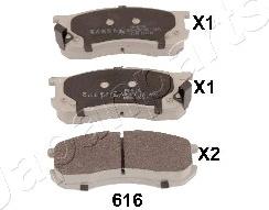 Japanparts PA-616AF - Тормозные колодки, дисковые, комплект unicars.by