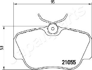 Japanparts PA-0413AF - Тормозные колодки, дисковые, комплект unicars.by