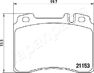 Japanparts PA-0505AF - Тормозные колодки, дисковые, комплект unicars.by