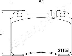 Japanparts PA-0506AF - Тормозные колодки, дисковые, комплект unicars.by