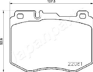 Japanparts PA-0516AF - Тормозные колодки, дисковые, комплект unicars.by