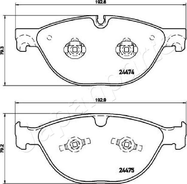 Japanparts PA-0347AF - Тормозные колодки, дисковые, комплект unicars.by