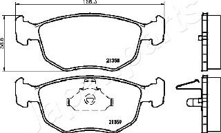 Japanparts PA-0302AF - Тормозные колодки, дисковые, комплект unicars.by