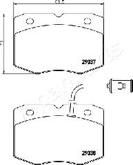 Japanparts PA-0234AF - Тормозные колодки, дисковые, комплект unicars.by