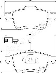 Japanparts PA-0221AF - Тормозные колодки, дисковые, комплект unicars.by