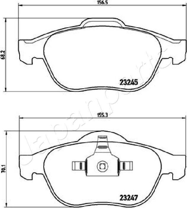 Japanparts PA-0708AF - Тормозные колодки, дисковые, комплект unicars.by