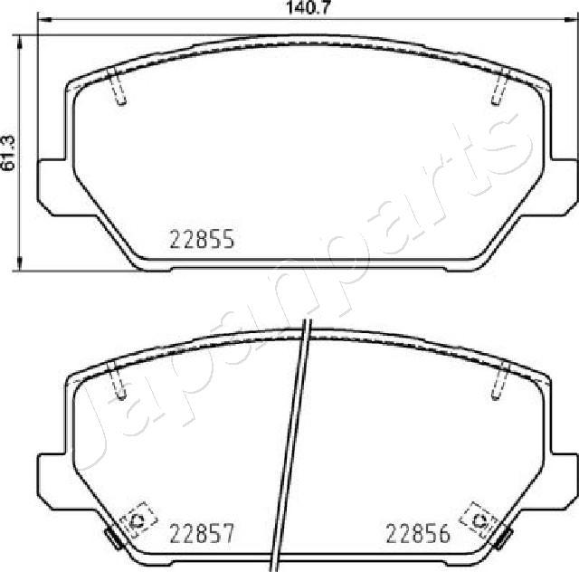 Japanparts PA-H28AF - Тормозные колодки, дисковые, комплект unicars.by