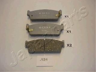 Japanparts PP-124AF - Тормозные колодки, дисковые, комплект unicars.by