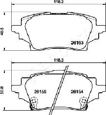 Japanparts PP-263AF - Тормозные колодки, дисковые, комплект unicars.by