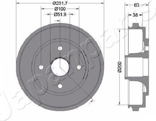 Japanparts TA-0401C - Тормозной барабан unicars.by