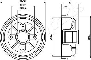 Japanparts TA-0608 - Тормозной барабан unicars.by