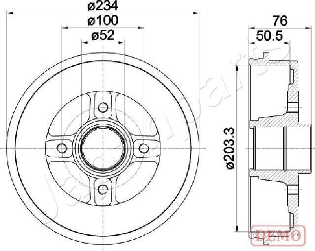 Japanparts TA-0704C - Тормозной барабан unicars.by