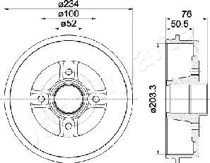 Japanparts TA-0704 - Тормозной барабан unicars.by