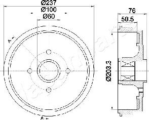 Japanparts TA-0700 - Тормозной барабан unicars.by