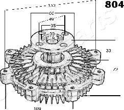 Japanparts VC-804 - Сцепление, вентилятор радиатора unicars.by