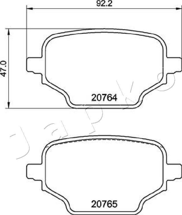 Japko 512005 - Тормозные колодки, дисковые, комплект unicars.by