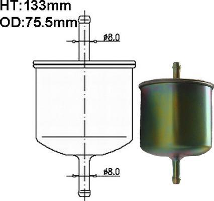 JS Asakashi FS304M - Топливный фильтр unicars.by