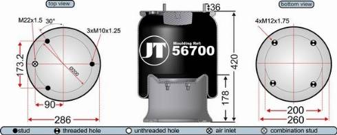 Juratek JAA56701M16 - Кожух пневматической рессоры unicars.by