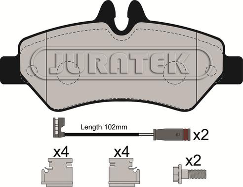 Juratek JCP116 - Тормозные колодки, дисковые, комплект unicars.by