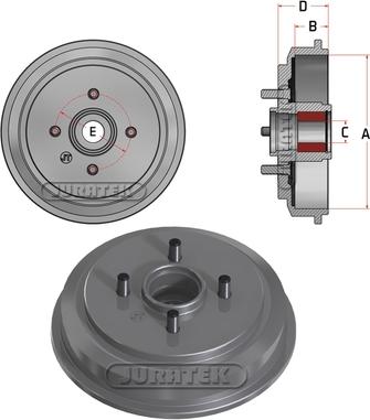 Juratek JDR035B - Тормозной барабан unicars.by