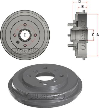 Juratek JDR038 - Тормозной барабан unicars.by