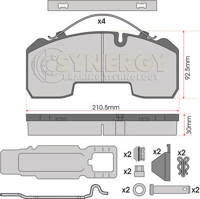 Juratek SYN2001K - Тормозные колодки, дисковые, комплект unicars.by