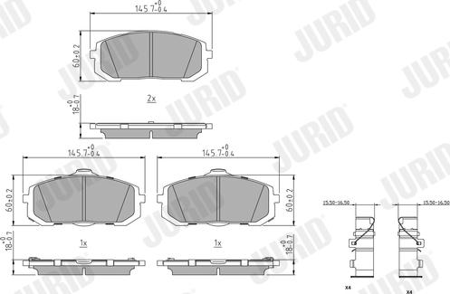 Jurid 574166J - Тормозные колодки, дисковые, комплект unicars.by