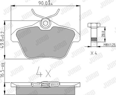 Jurid 571908J - Тормозные колодки, дисковые, комплект unicars.by