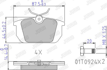 Jurid 571409J - Тормозные колодки, дисковые, комплект unicars.by