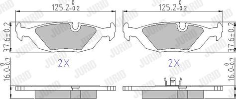 Jurid 571300J - Тормозные колодки, дисковые, комплект unicars.by