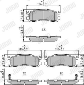 Jurid 573914J - Тормозные колодки, дисковые, комплект unicars.by