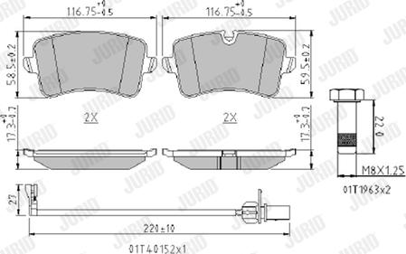 Jurid 573428J - Тормозные колодки, дисковые, комплект unicars.by